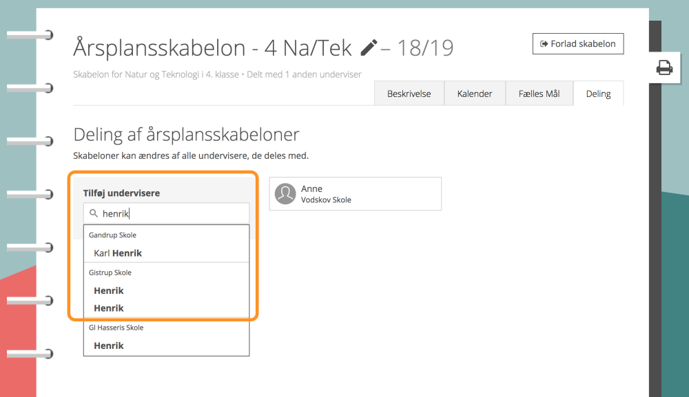 5 - Find kollega (anden skole i kommunen)